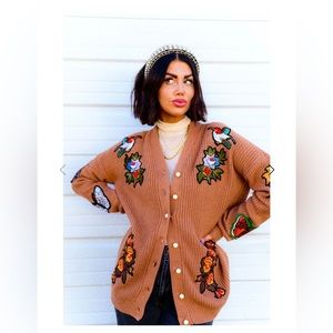 Light cream patchwork sweater